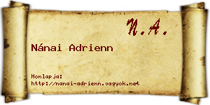 Nánai Adrienn névjegykártya